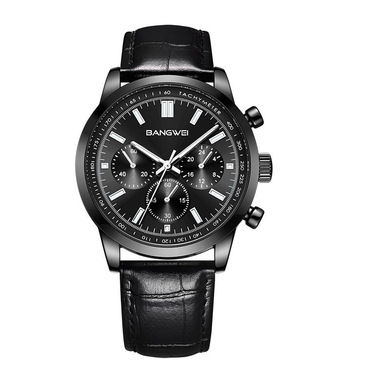 Lässige Sport Militär Geschäfts Leder Quarz Uhr