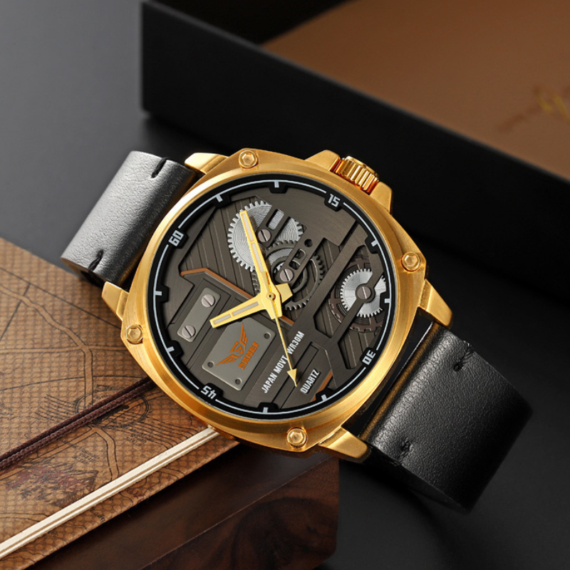 Quarz Leder Herren Uhr