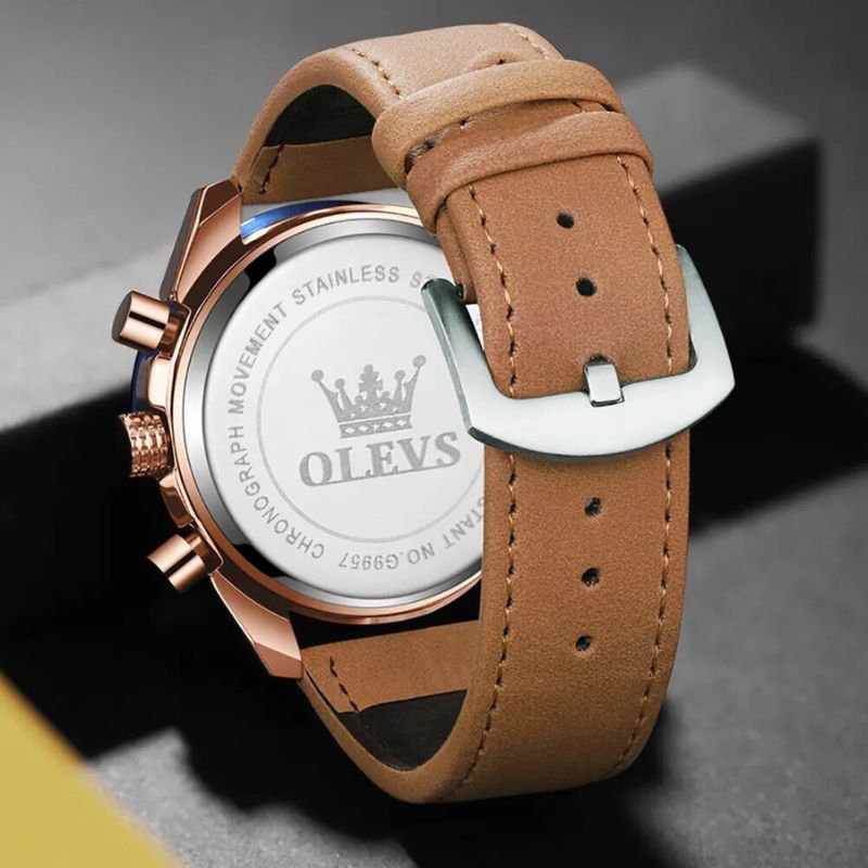 Klassische Lederquarz-Uhr