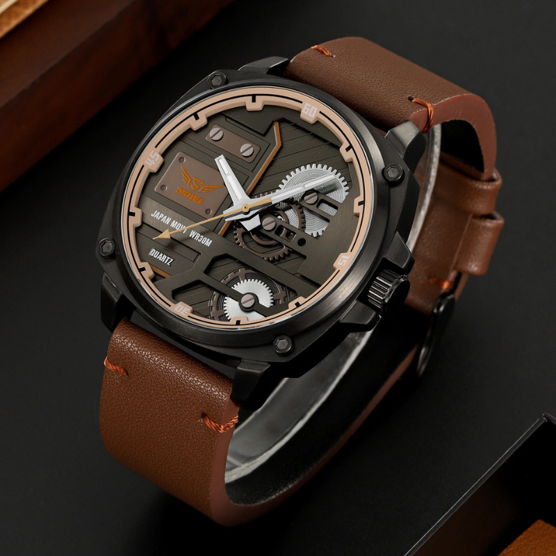 Quarz Leder Herren Uhr