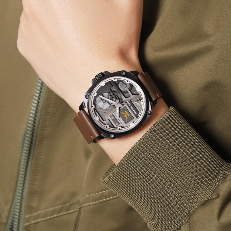 Quarz Leder Herren Uhr