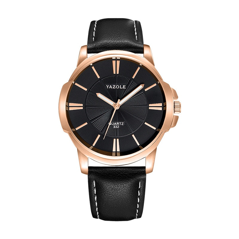 Luxuriöse blaue Glas-Leder-Uhr