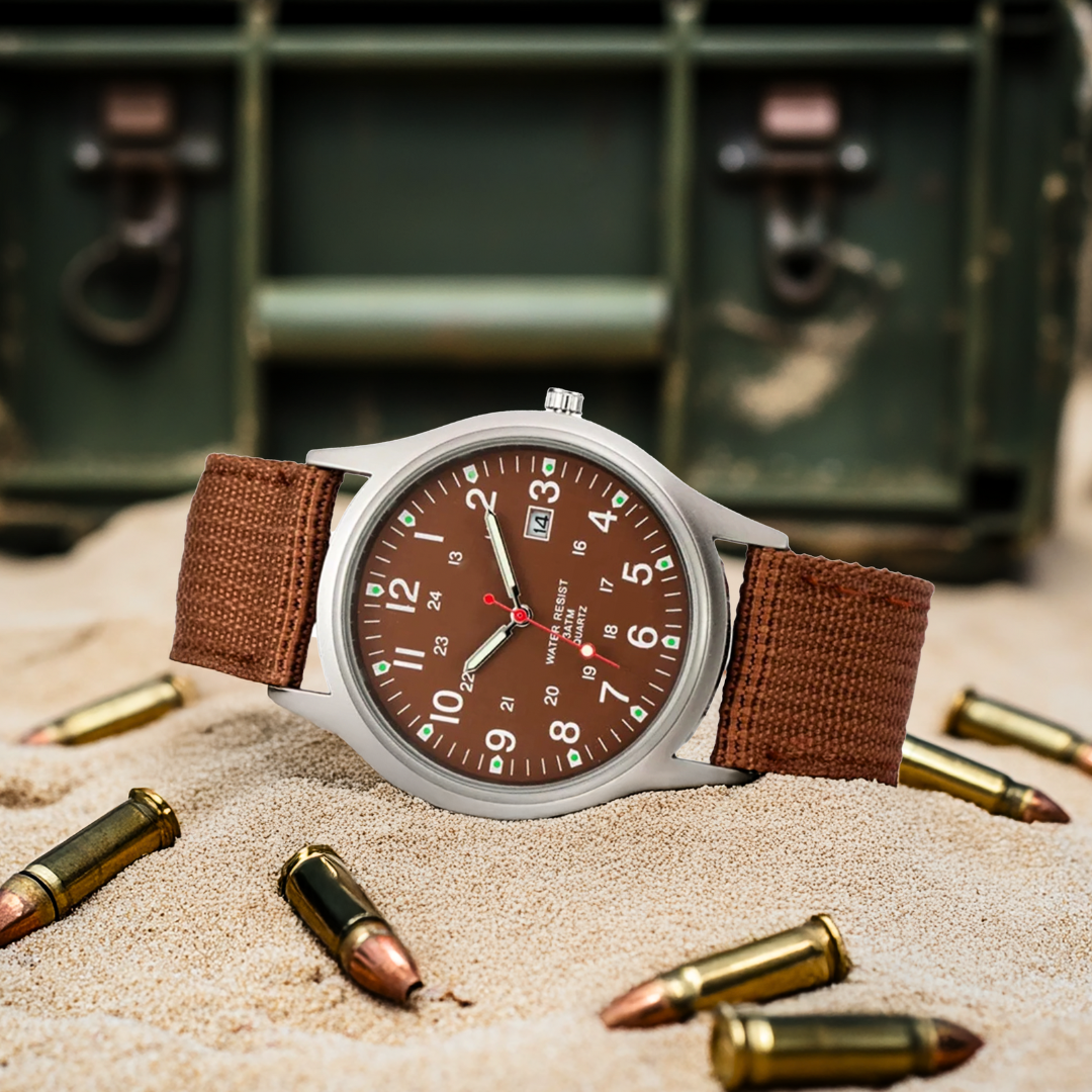 Militärisch inspiriertes lässiges Armbanduhr