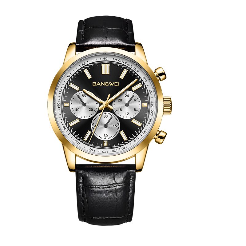Lässige Sport Militär Geschäfts Leder Quarz Uhr