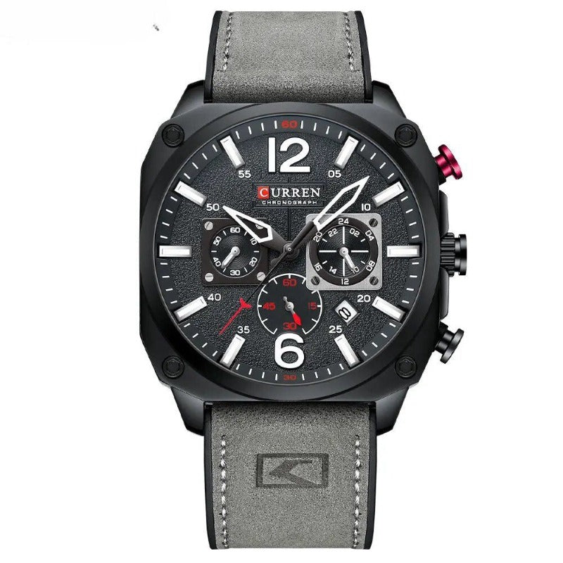 Business Leder Quarz Armbanduhr