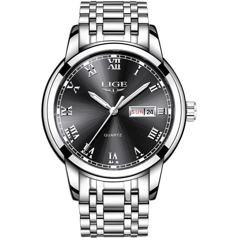 LIGE - Elegante römische Stahl-Uhr