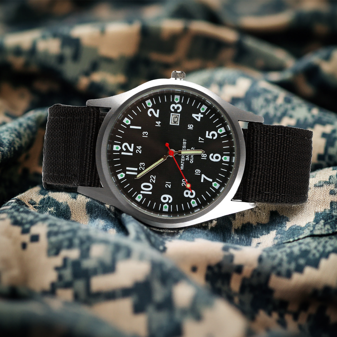Militärisch inspiriertes lässiges Armbanduhr
