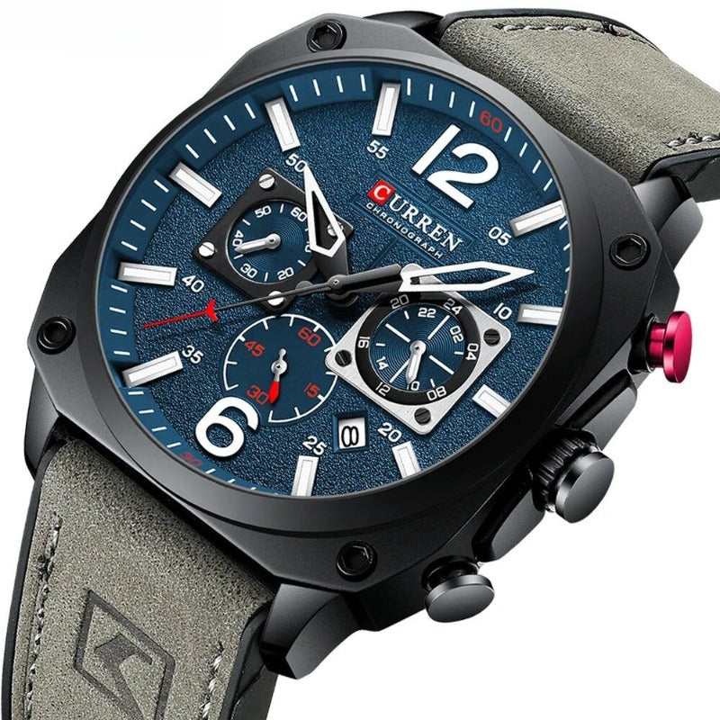 Business Leder Quarz Armbanduhr