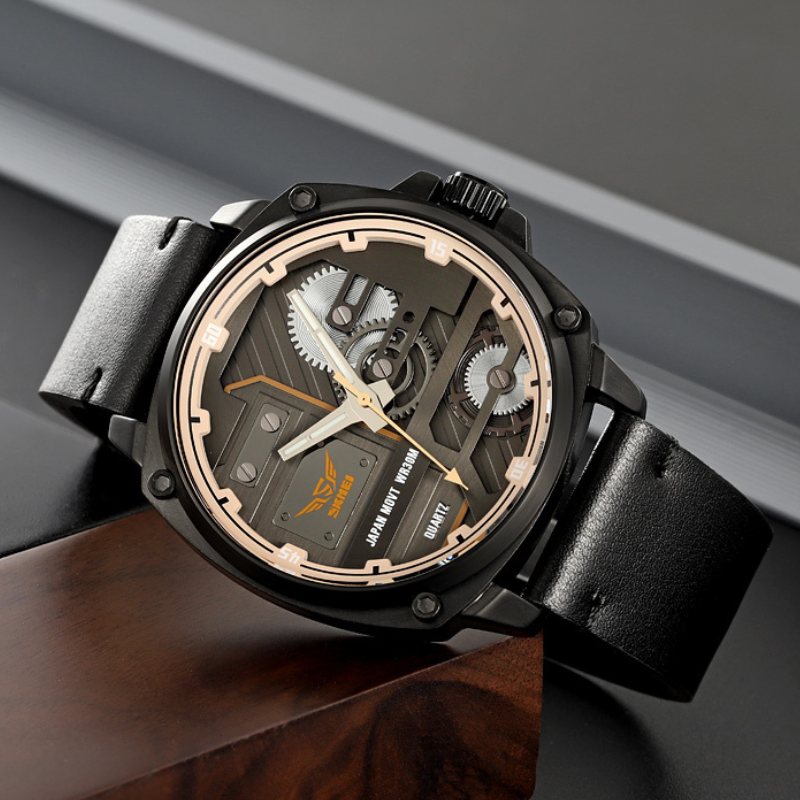 Quarz Leder Herren Uhr