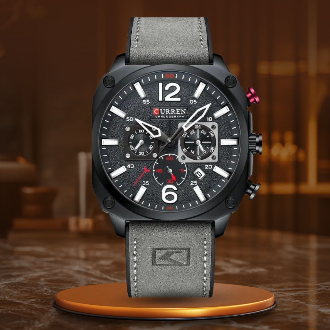 Business Leder Quarz Armbanduhr