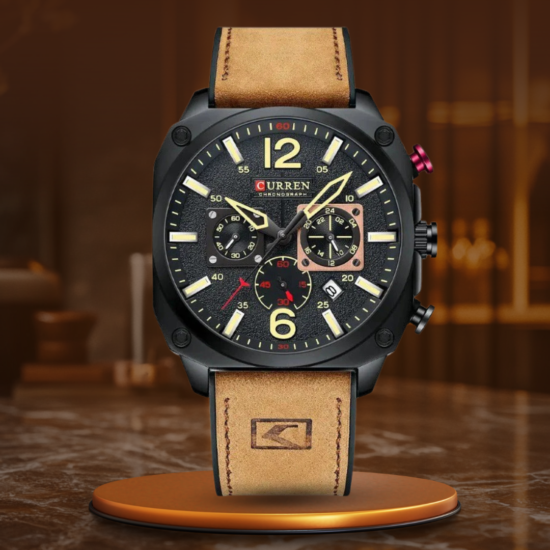 Business Leder Quarz Armbanduhr