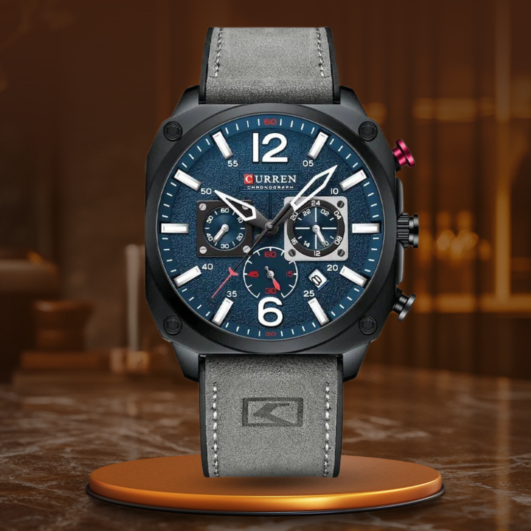 Business Leder Quarz Armbanduhr