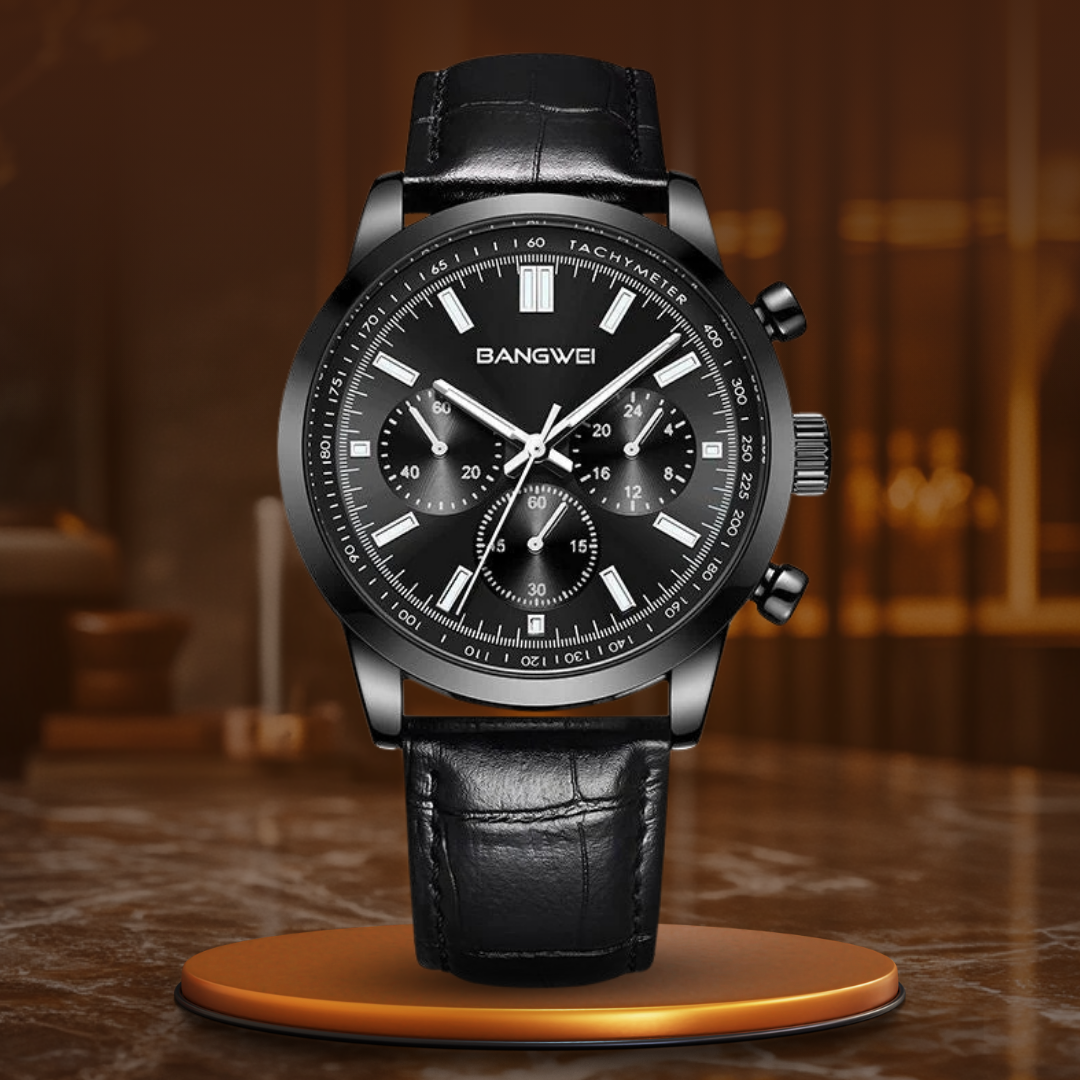 Lässige Sport Militär Geschäfts Leder Quarz Uhr