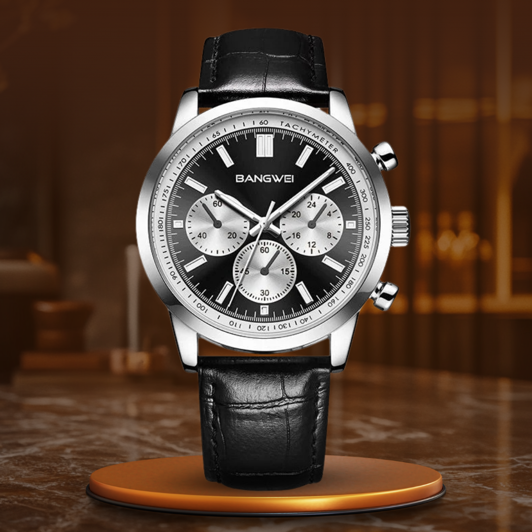 Lässige Sport Militär Geschäfts Leder Quarz Uhr