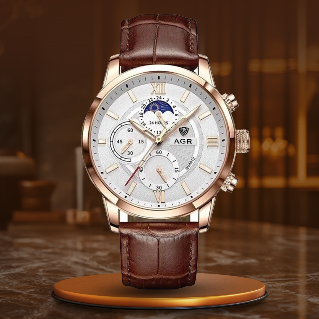Luxus Leder Quarz Uhr