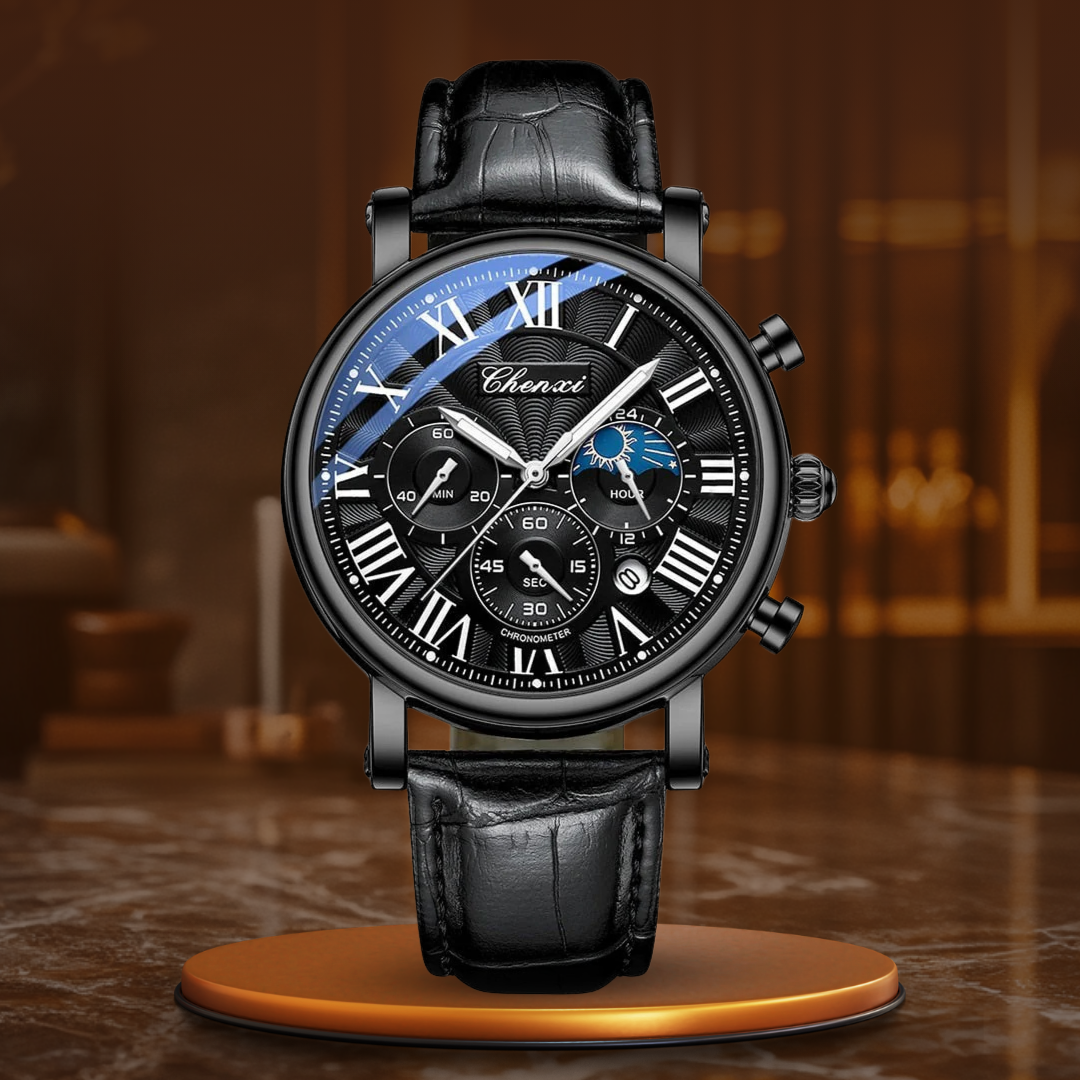 Luxus Lederarmband Quarzuhr