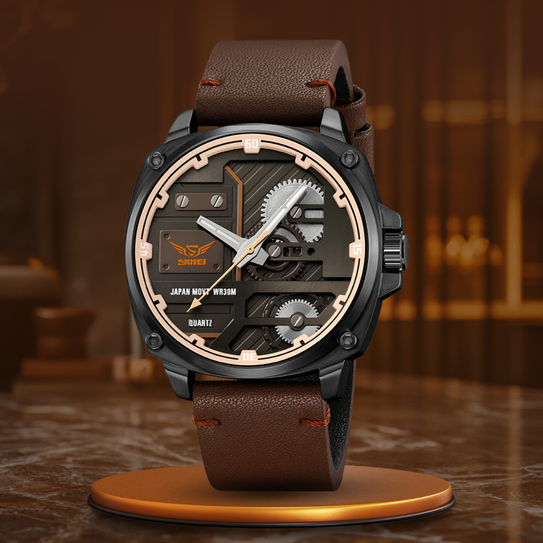 Quarz Leder Herren Uhr