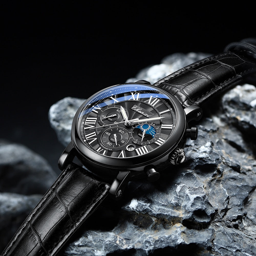 Luxus Lederarmband Quarzuhr