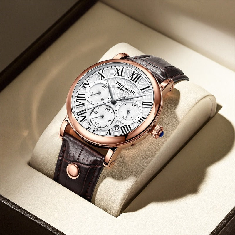 Luxus Freizeitmoderne Chronographenarmbanduhr
