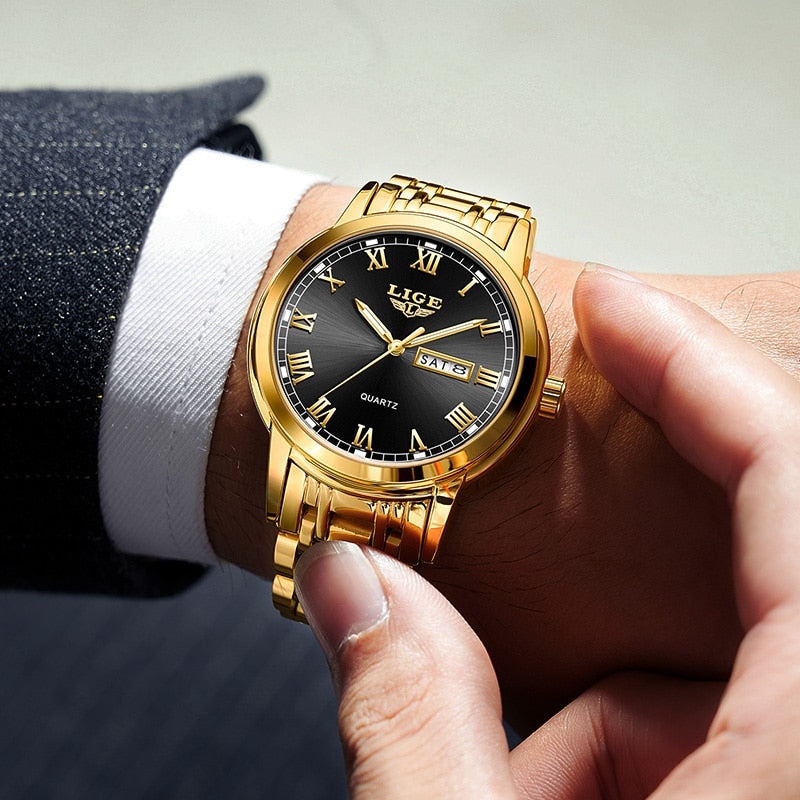LIGE - Elegante römische Stahl-Uhr