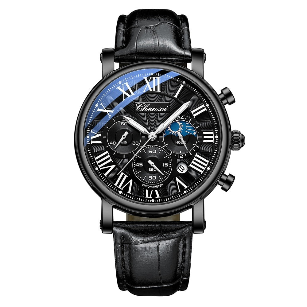 Luxus Lederarmband Quarzuhr