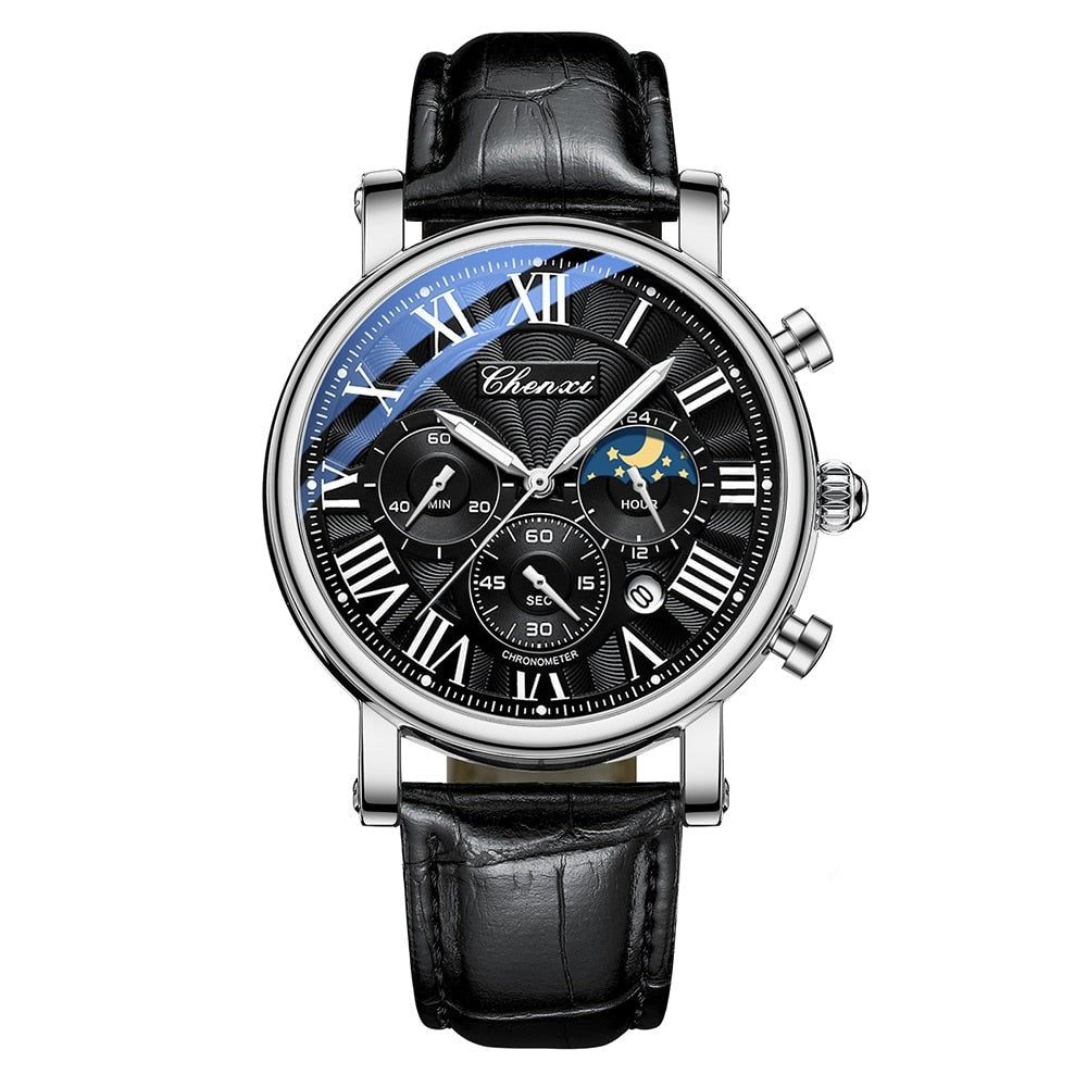 Luxus Lederarmband Quarzuhr