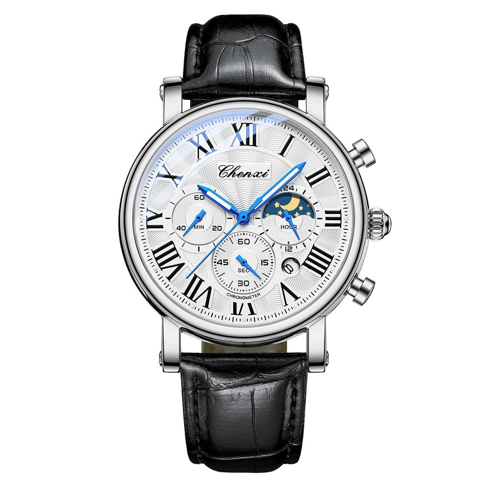Luxus Lederarmband Quarzuhr