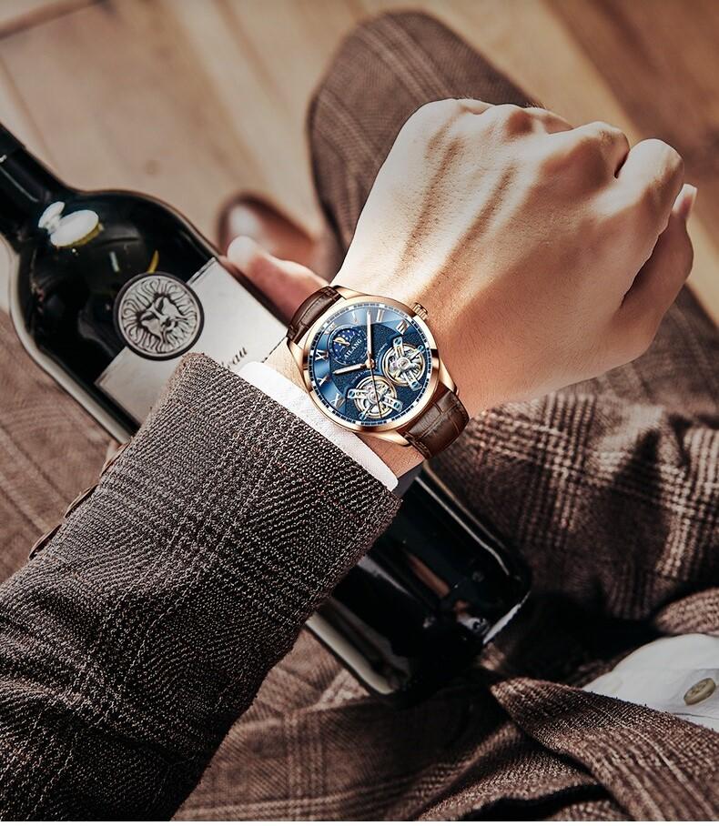 Tourbillon Design Geschäftliche Mechanische Uhr