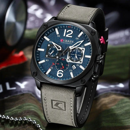 Business Leder Quarz Armbanduhr