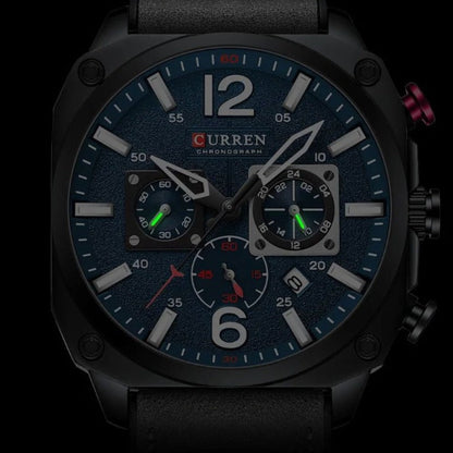 Business Leder Quarz Armbanduhr