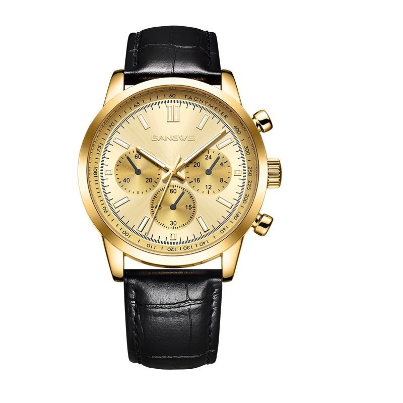 Lässige Sport Militär Geschäfts Leder Quarz Uhr