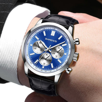 Lässige Sport Militär Geschäfts Leder Quarz Uhr