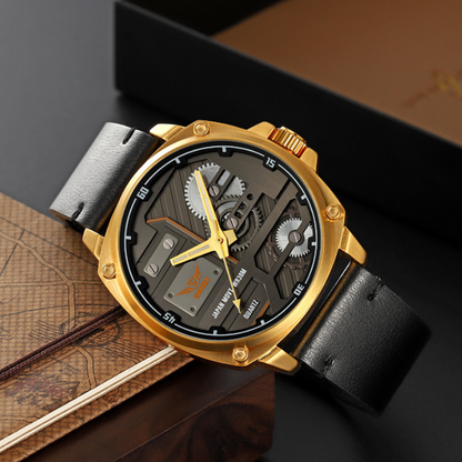 Quarz Leder Herren Uhr