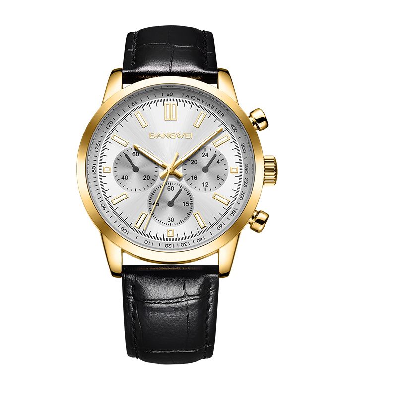 Lässige Sport Militär Geschäfts Leder Quarz Uhr