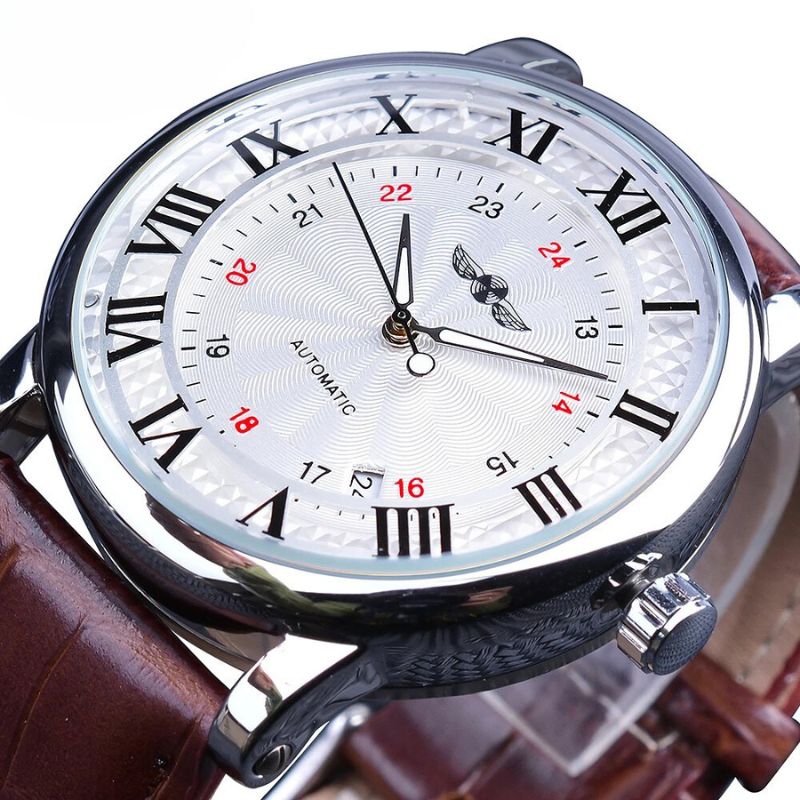 Modische Luxus-Leder Vollautomatische Uhr