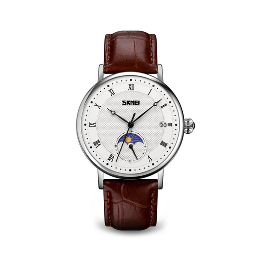 Edelstahl Kristall Mondphasen Uhr