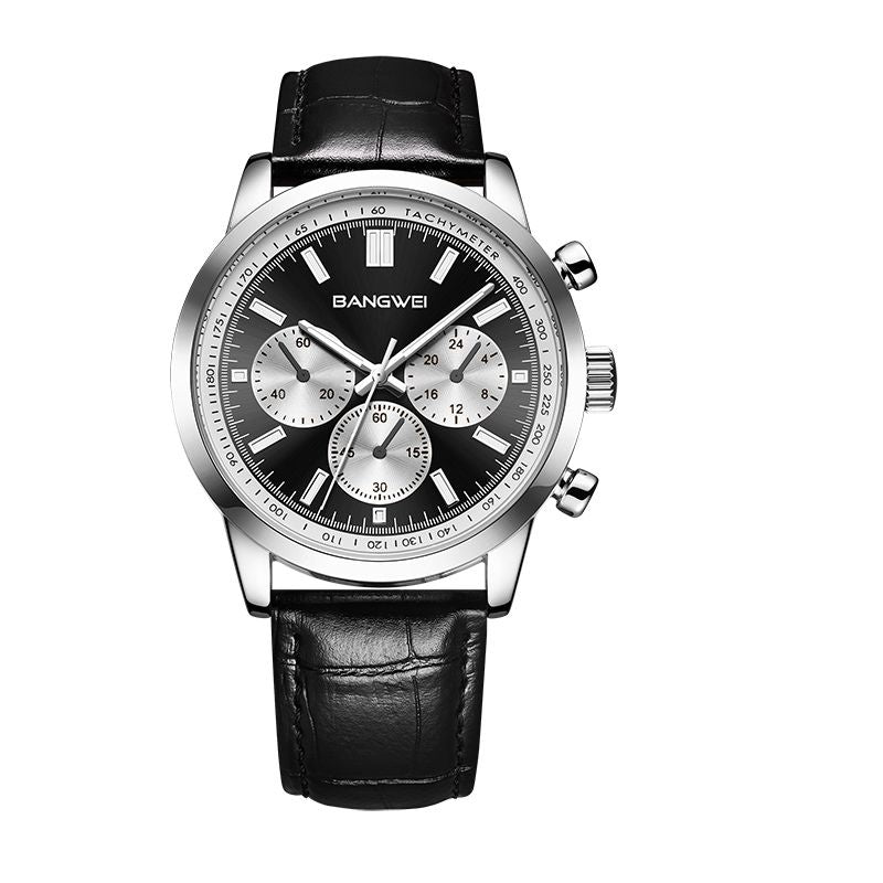 Lässige Sport Militär Geschäfts Leder Quarz Uhr