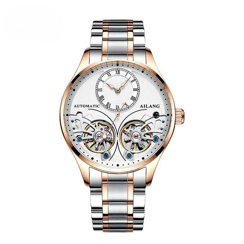 Doppeltourbillon Leuchtende Mechanische Uhr