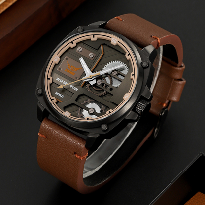 Quarz Leder Herren Uhr