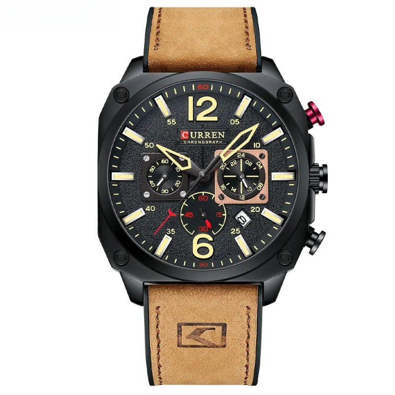 Business Leder Quarz Armbanduhr