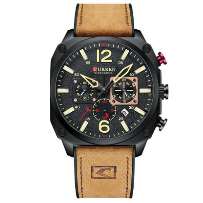 Business Leder Quarz Armbanduhr