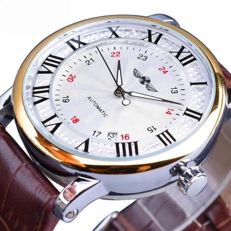 Modische Luxus-Leder Vollautomatische Uhr