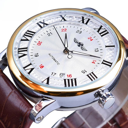 Modische Luxus-Leder Vollautomatische Uhr