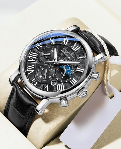 Luxus Lederarmband Quarzuhr