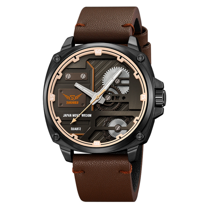 Quarz Leder Herren Uhr