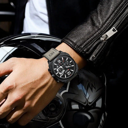 Business Leder Quarz Armbanduhr