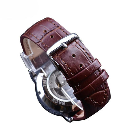 Modische Luxus-Leder Vollautomatische Uhr