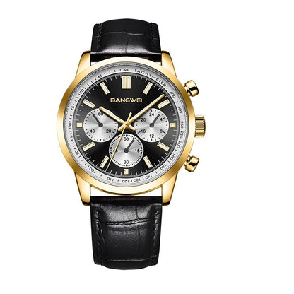 Lässige Sport Militär Geschäfts Leder Quarz Uhr