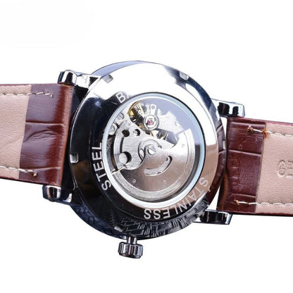 Modische Luxus-Leder Vollautomatische Uhr