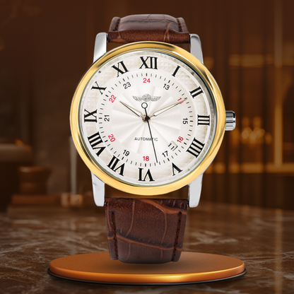 Modische Luxus-Leder Vollautomatische Uhr